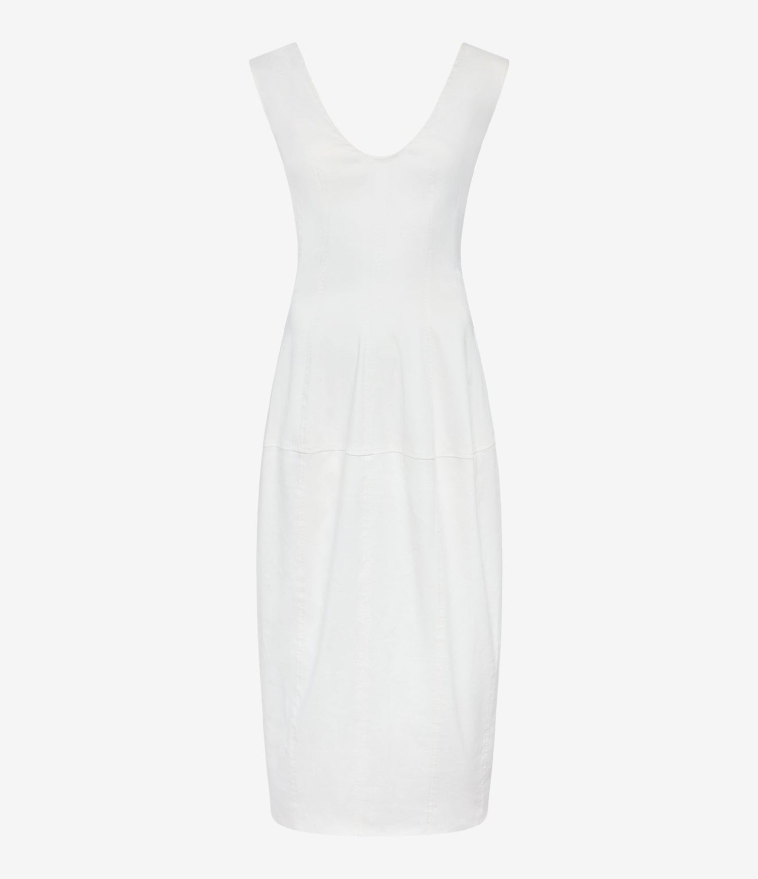 Another Tomorrow Seamed Dress in Off White – Viscose Women's Dress