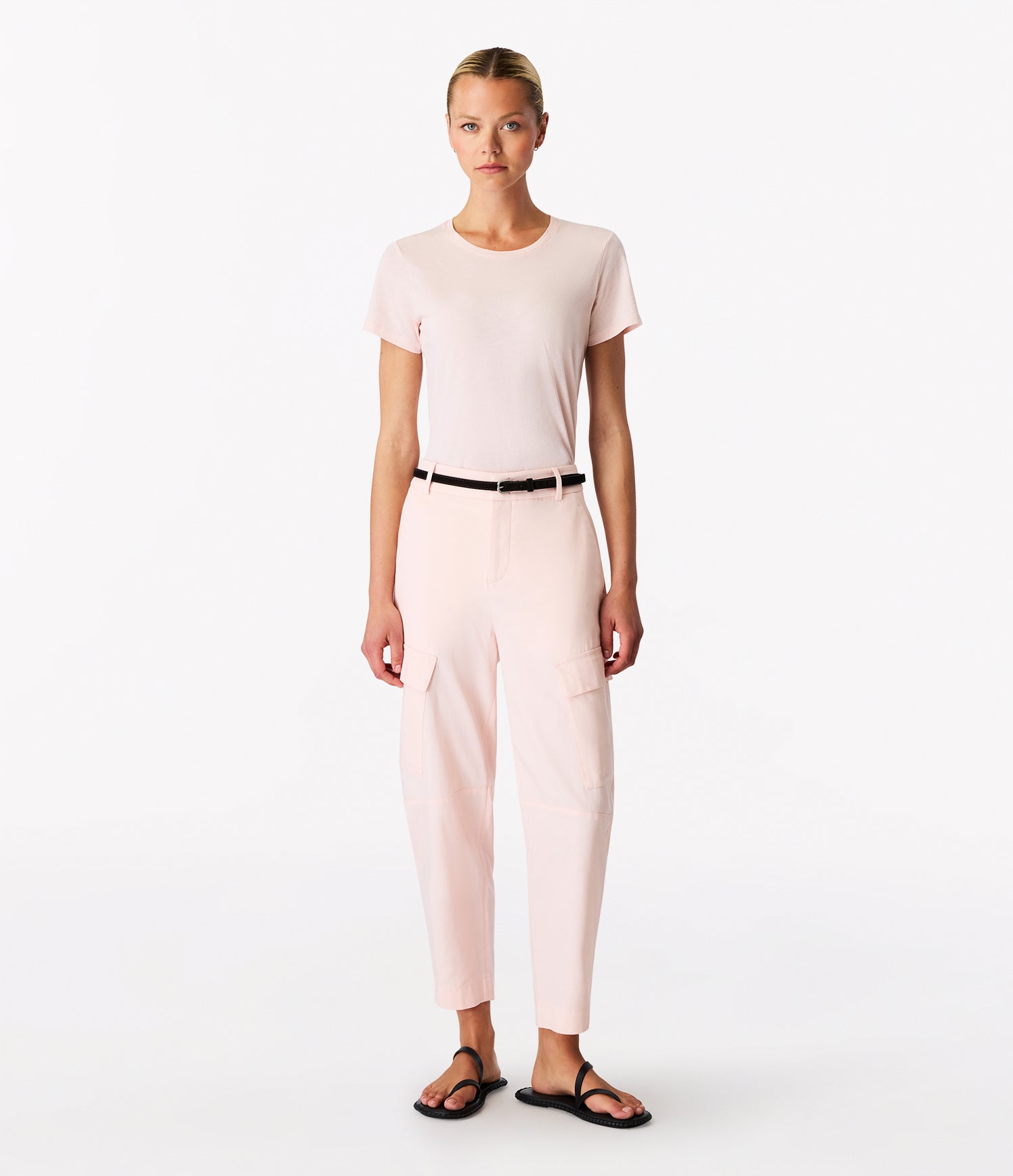 Another Tomorrow Curved Cargo Pant in Quartz – Cotton Women's Trousers