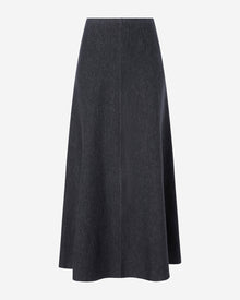 Womens | The Knit Corset Skirt in Wool-Silk Melange | Anthracite