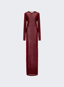 Women | Ludovic De Saint Sernin | Long Sheer Mesh Dress | Red