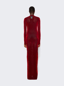 Women | Ludovic De Saint Sernin | Long Sheer Mesh Dress | Red