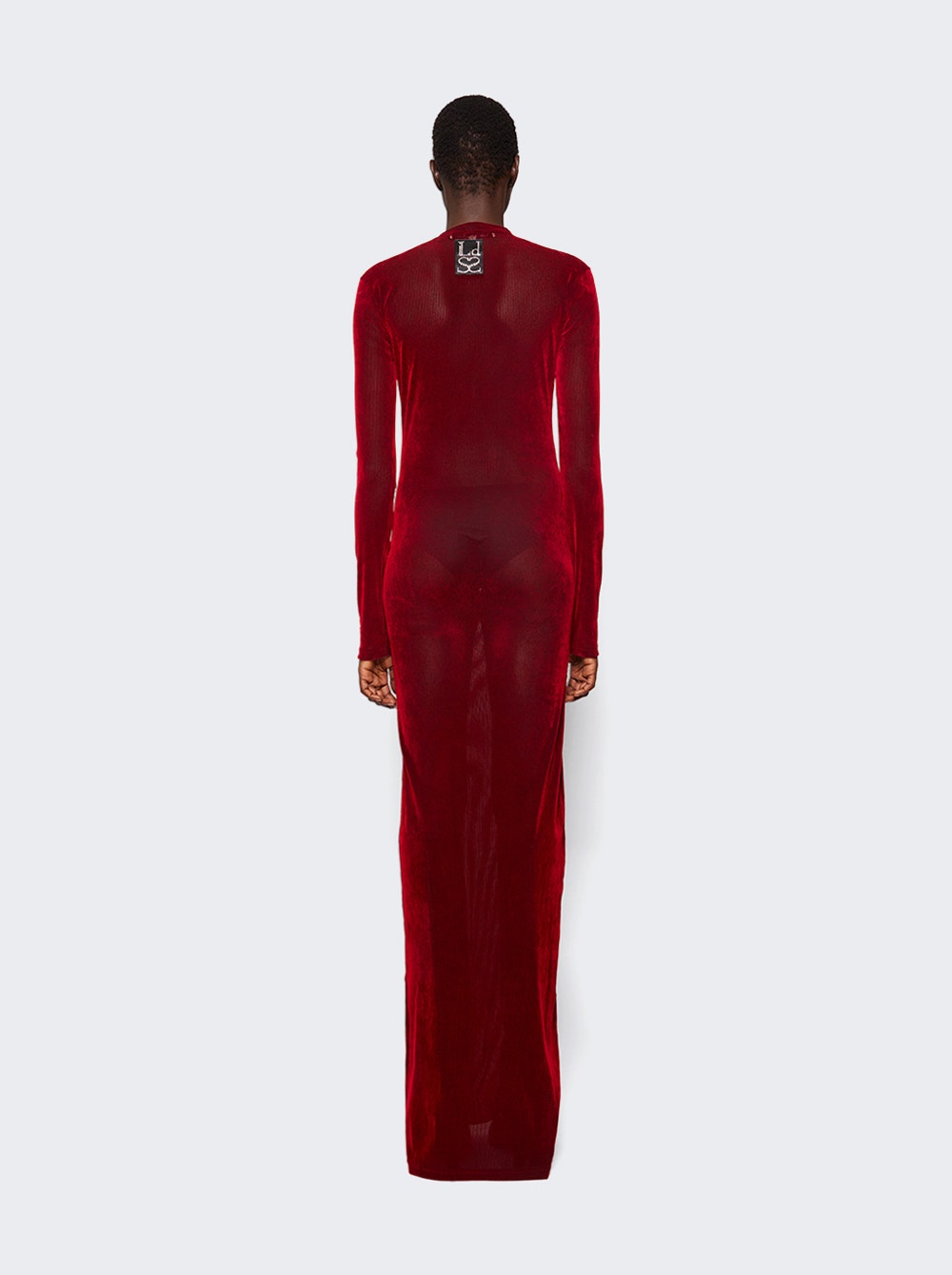 Women | Ludovic De Saint Sernin | Long Sheer Mesh Dress | Red