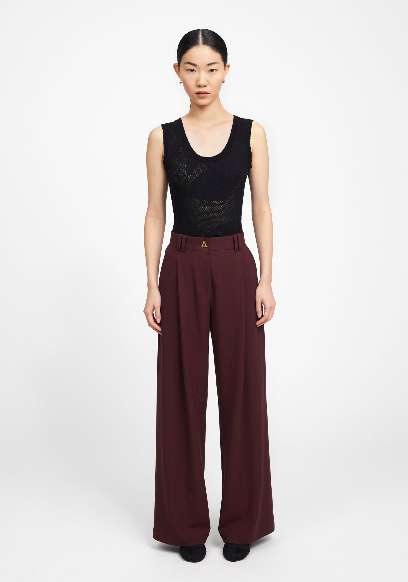 Wellen Wide Leg Suiting Pants | Bordeaux
