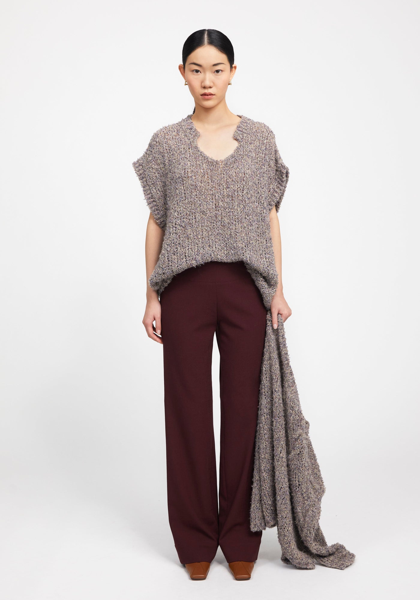 Caleb Flat Front Suiting Pants | Bordeaux