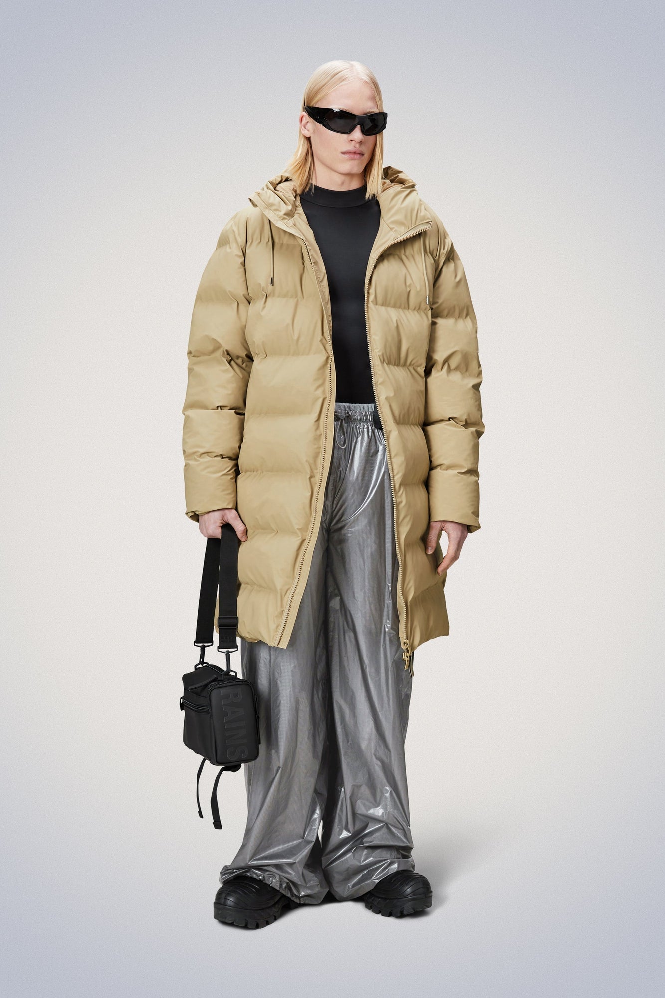 Rains Alta Long Puffer Jacket Jackets 24 Sand