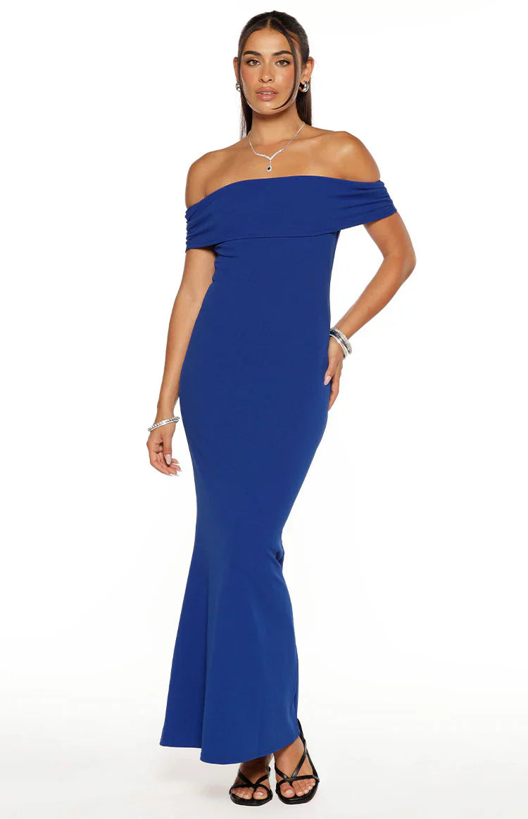 Amabella Crepe Maxi Dress | Cobalt Blue
