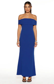 Amabella Crepe Maxi Dress | Cobalt Blue