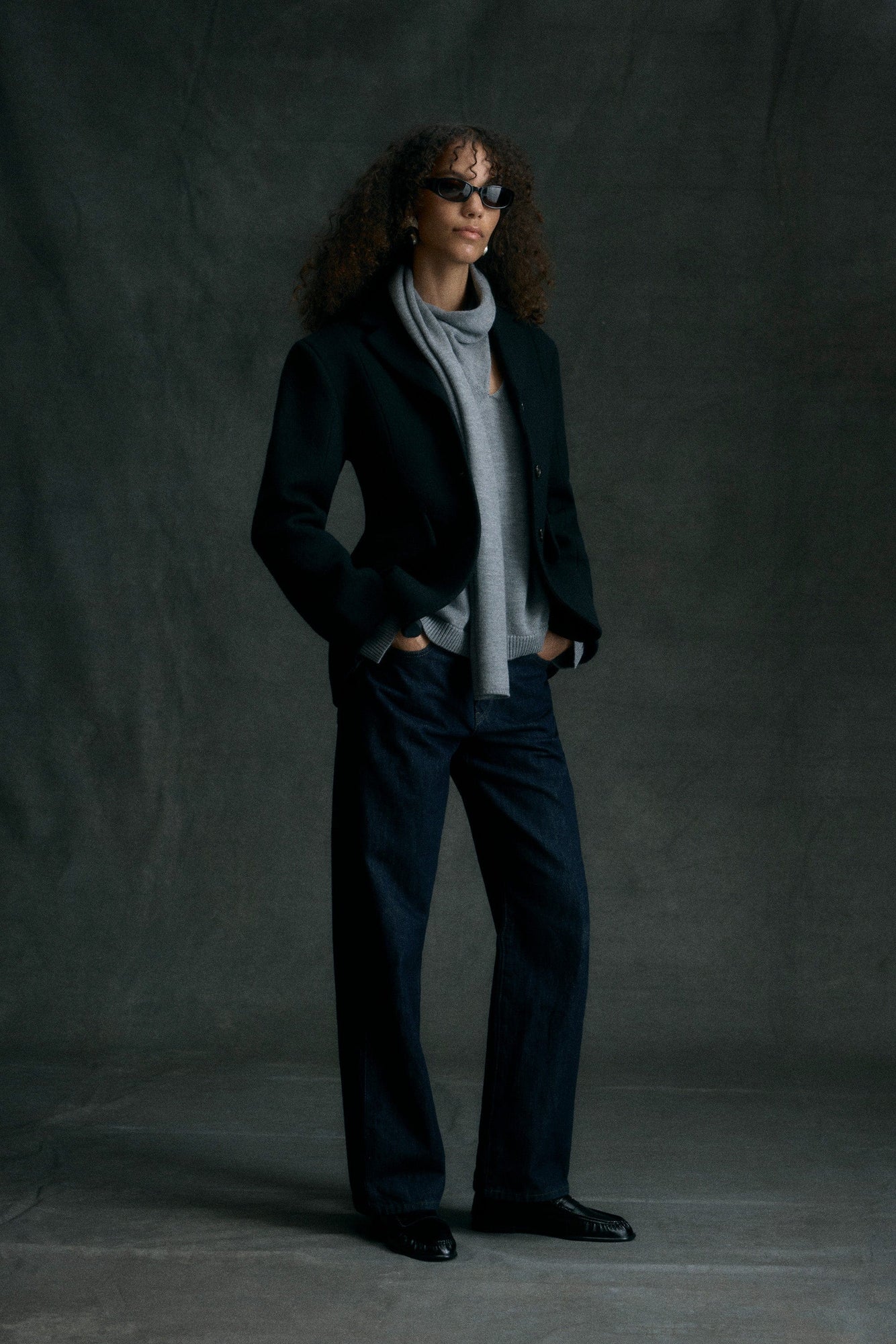 Shelby | Amanda Scarf-Neck Wool Sweater in Size Small