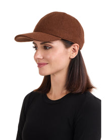 Amicale Cashmere | Women | Cashmere Blend Knit Baseball Cap | Currant