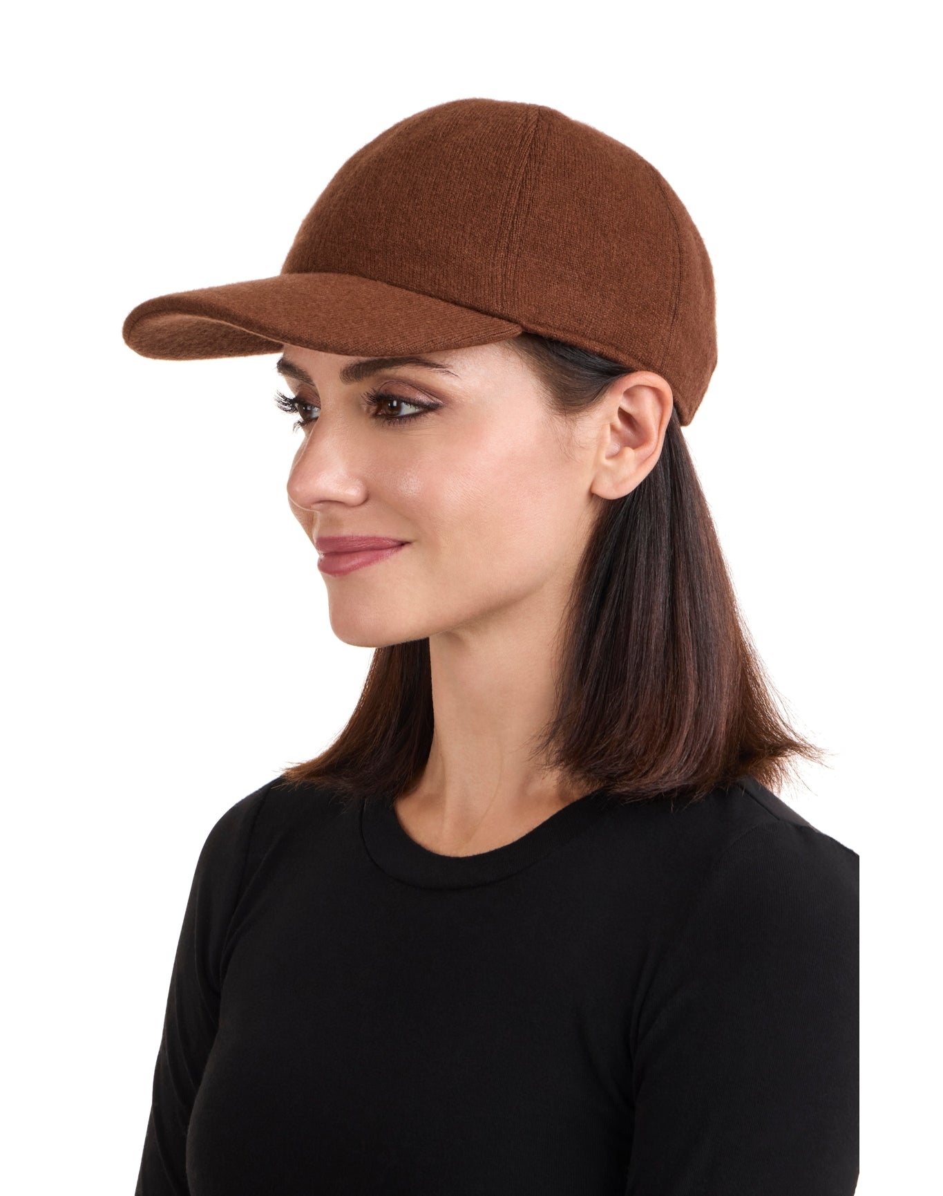 Amicale Cashmere | Women | Cashmere Blend Knit Baseball Cap | Currant