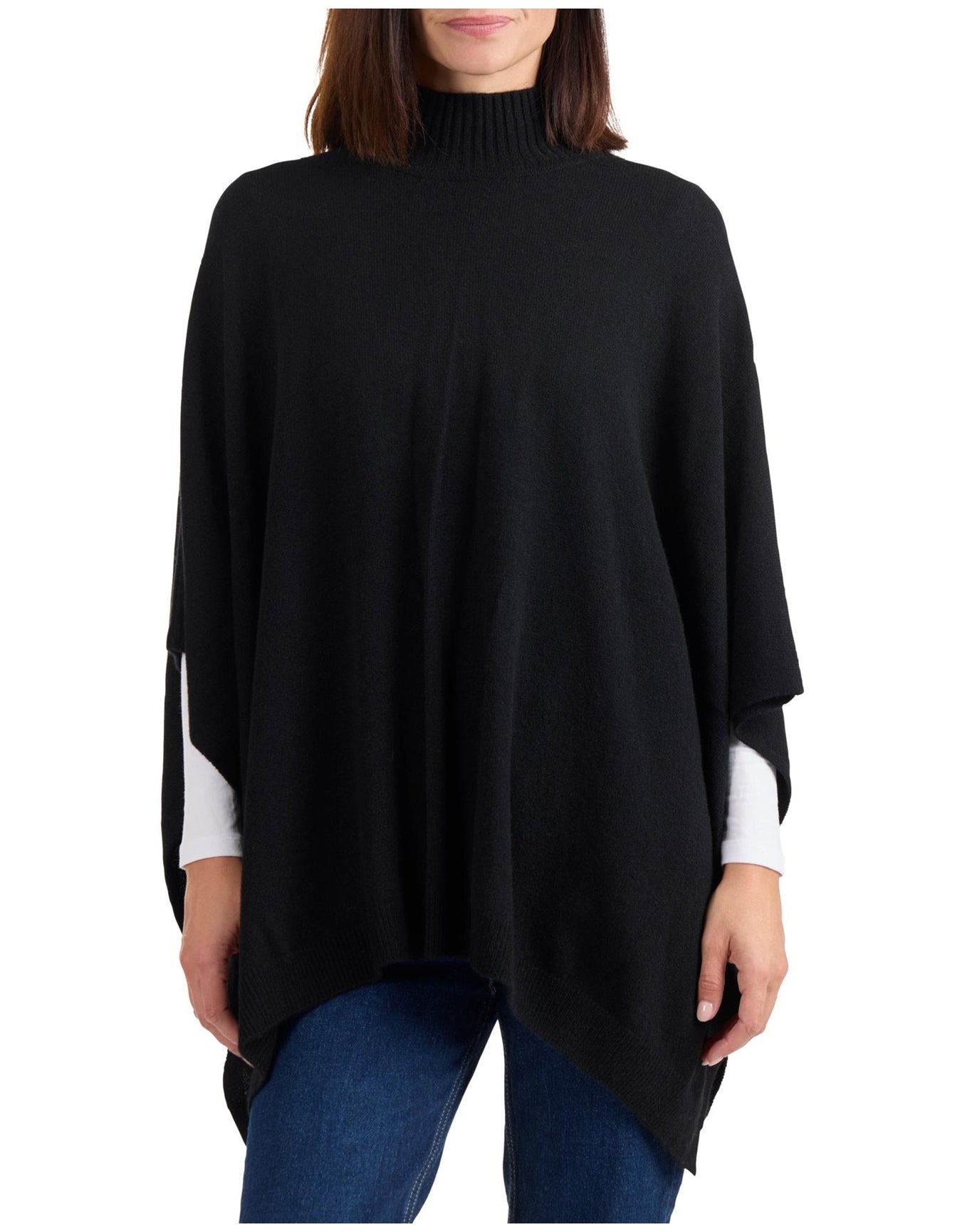 Amicale Cashmere | Women | Cashmere Poncho | Black V1