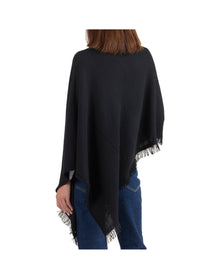 Amicale Cashmere | Women | Cashmere Poncho | Black V3