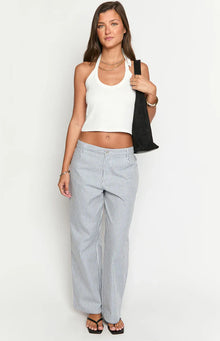 Amity Mid Rise Straight Leg Jeans | Navy Stripe