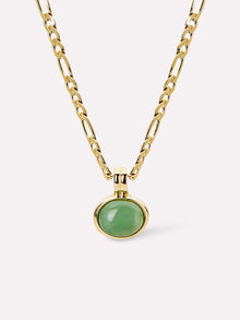 Gemstone Necklace - Meesh | 14K Gold on Brass | Green Aventurine