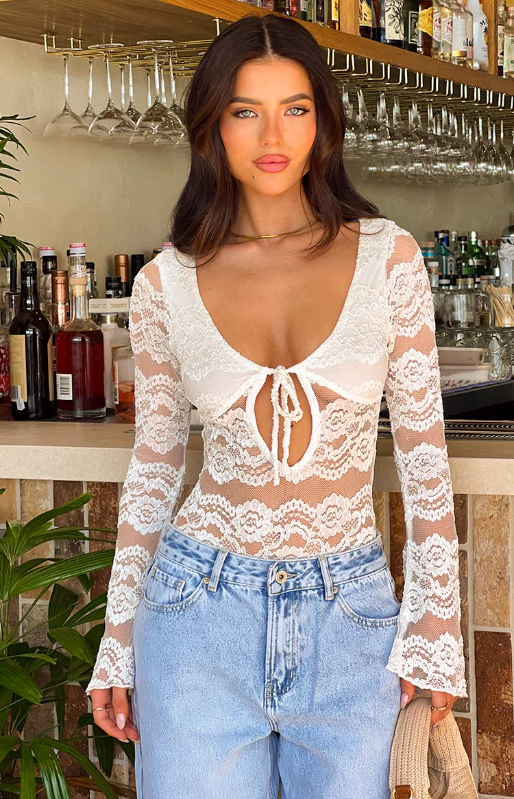 Angel Lace Bodysuit | White