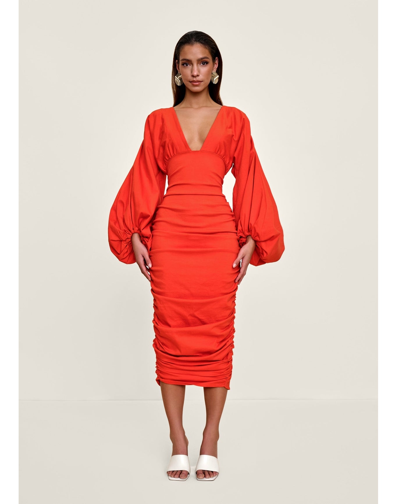 Anida Dress | Red Coral