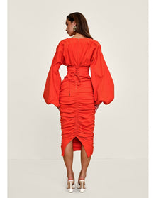 Anida Dress | Red Coral