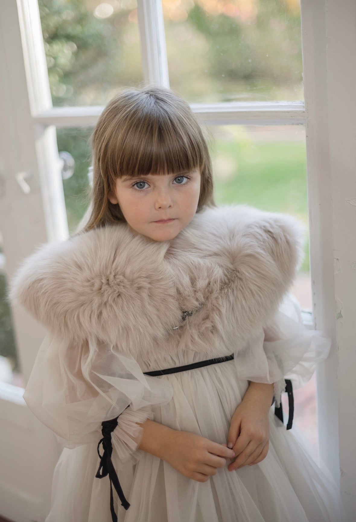 Anna Beige Fur Capelet