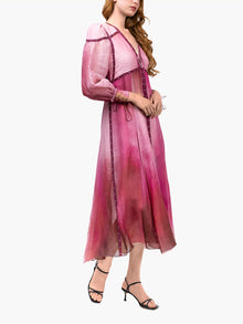 Studded Ombre Midi Dress | Fuchsia