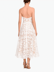 Strapless Corded Midi Dress | Ivory