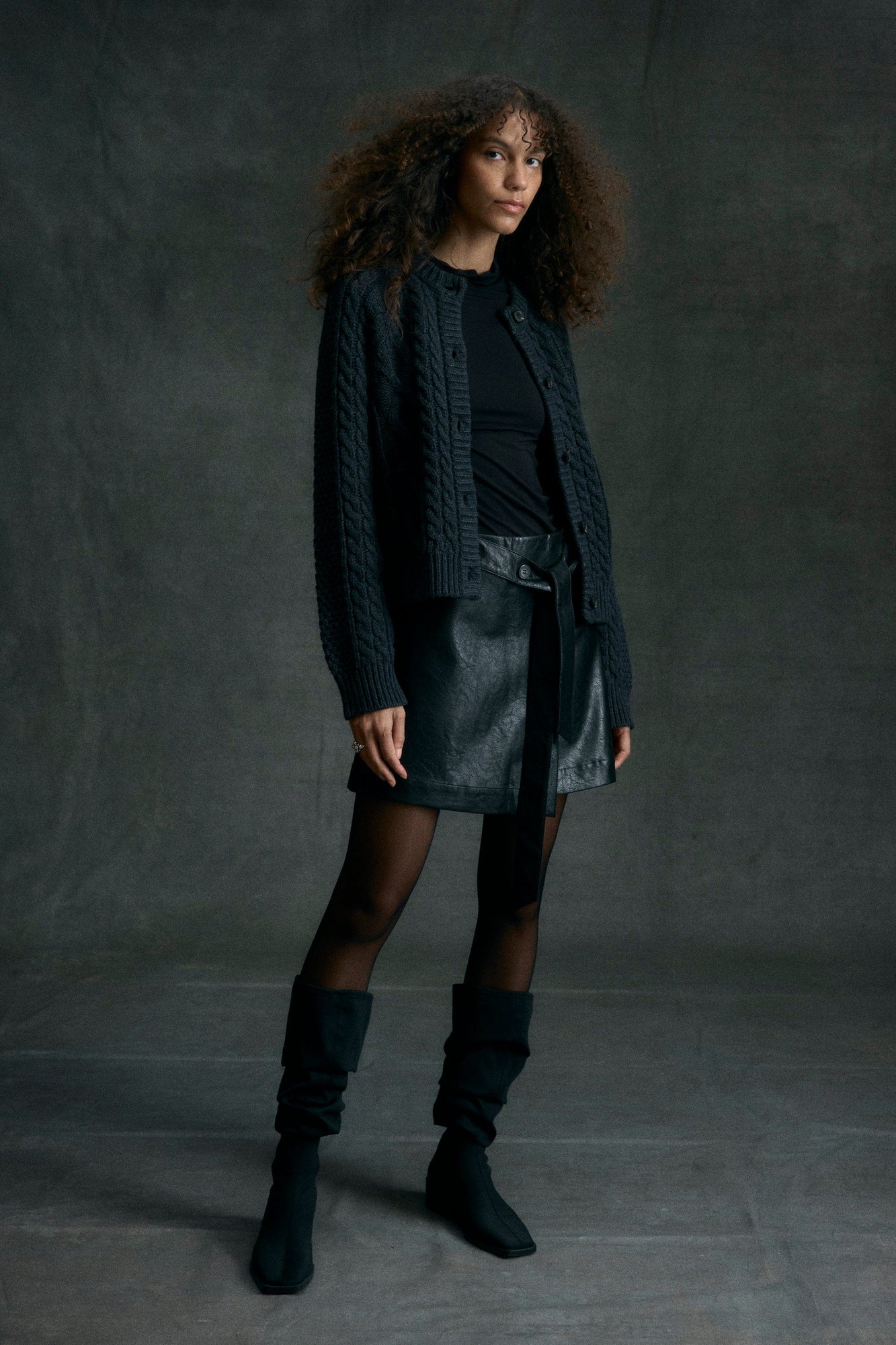 Renee | Tanner Vegan Leather Wrap Skirt in Size Small