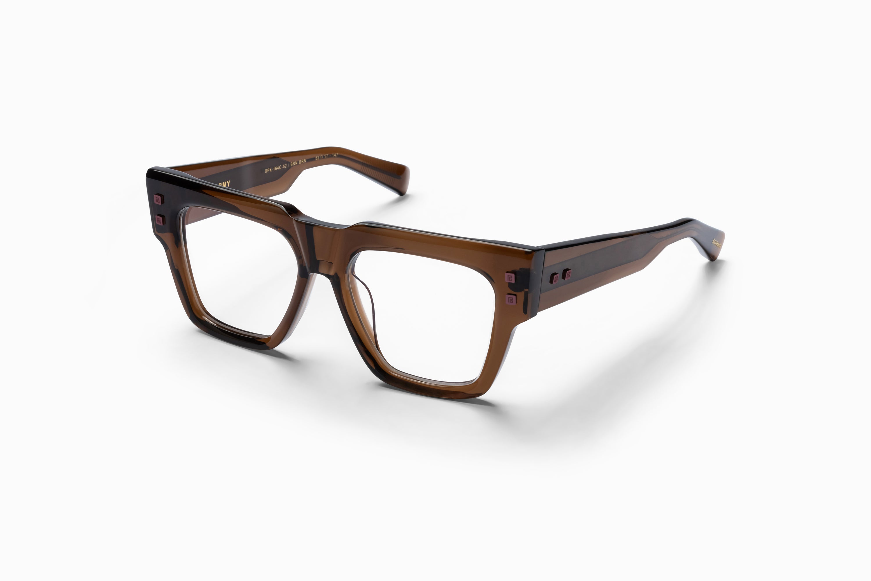 Unisex | B - Army Optical | Crystal Brown - Copper - Clear Lenses | Clear