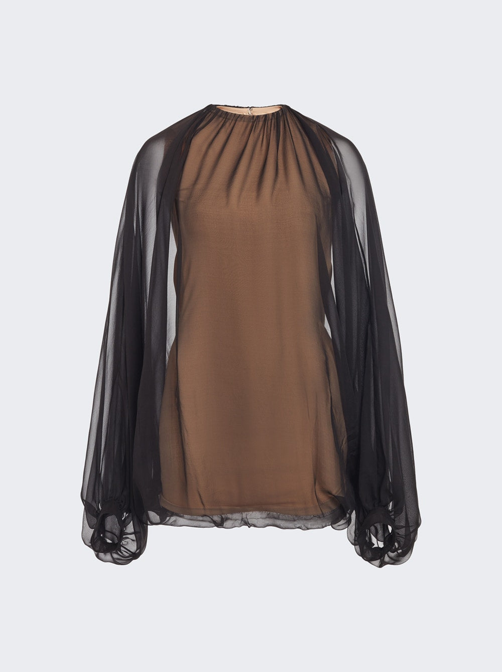 Women | VALENTINO | Chiffon Top | Black & Sand