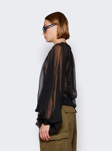 Women | VALENTINO | Chiffon Top | Black & Sand