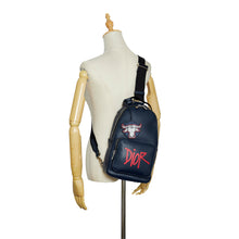 Dior | Pre-Owned Shawn Stussy Grained Calfskin Year of the Ox Sling Bag | Blue/Navy
