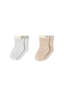 Kids | CozyChic Ultra Lite Bee Sock Set | Stone/Blue