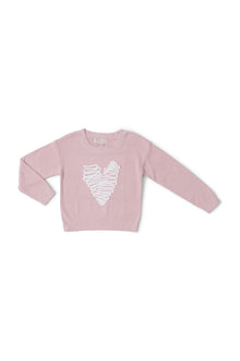 Toddlers | Cozychic Ultra Lite Stitched Heart Pullover | Pink Peonie/Pearl