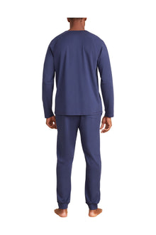 Mens | Malibu Collection Pima Jersey Long Sleeve Henley | Blue Ink
