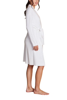 Womens | CozyChic Ultra Lite Tipped Ribbed Short Robe | Sea Salt/Shell