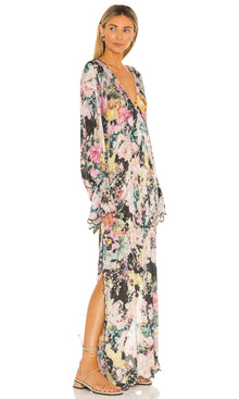 Womens | Teien Viscose Self Crepe Kaftan | Black