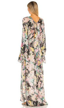 Womens | Teien Viscose Self Crepe Kaftan | Black