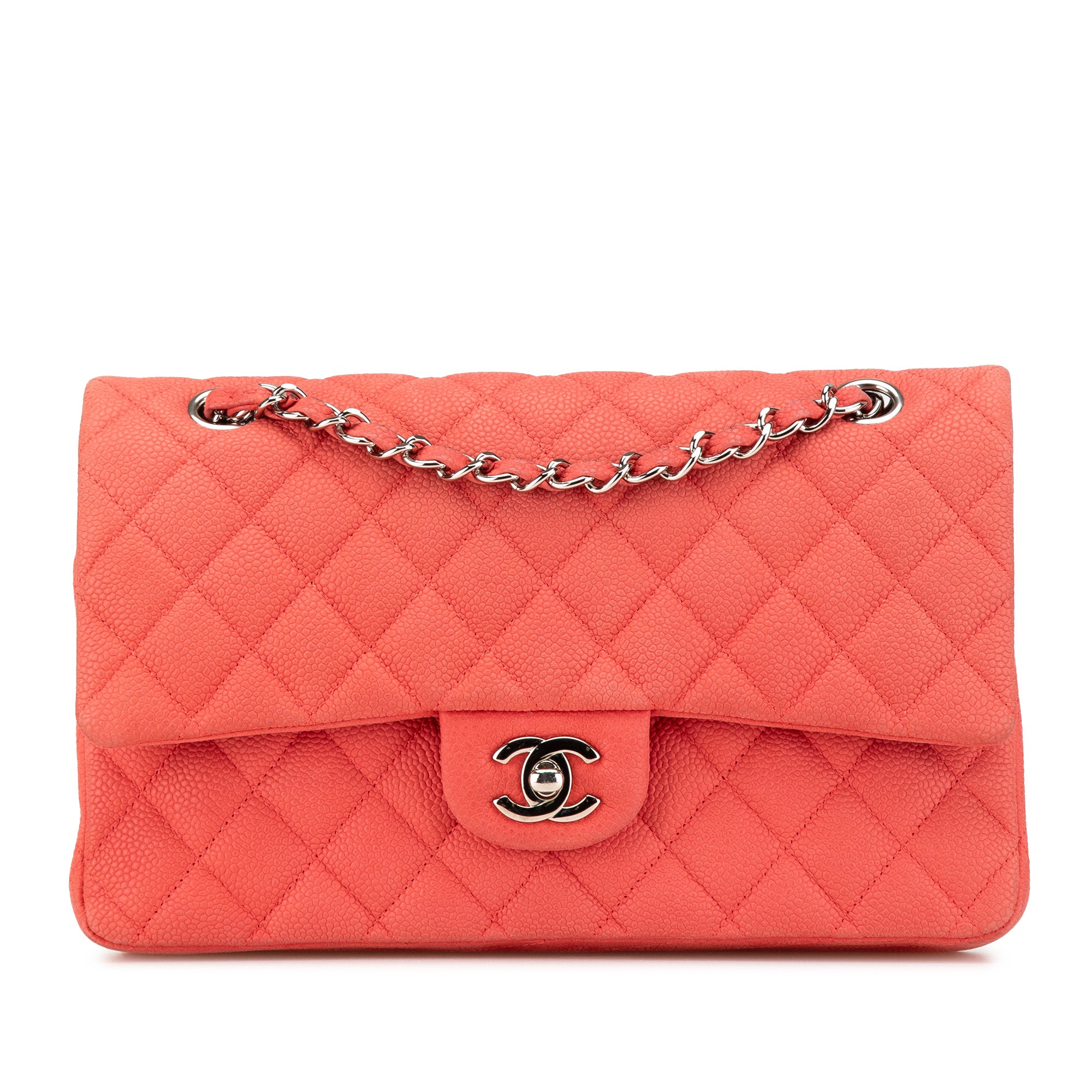 Chanel | Pre-Owned Medium Classic Caviar Double Flap | Pink/Strawberry