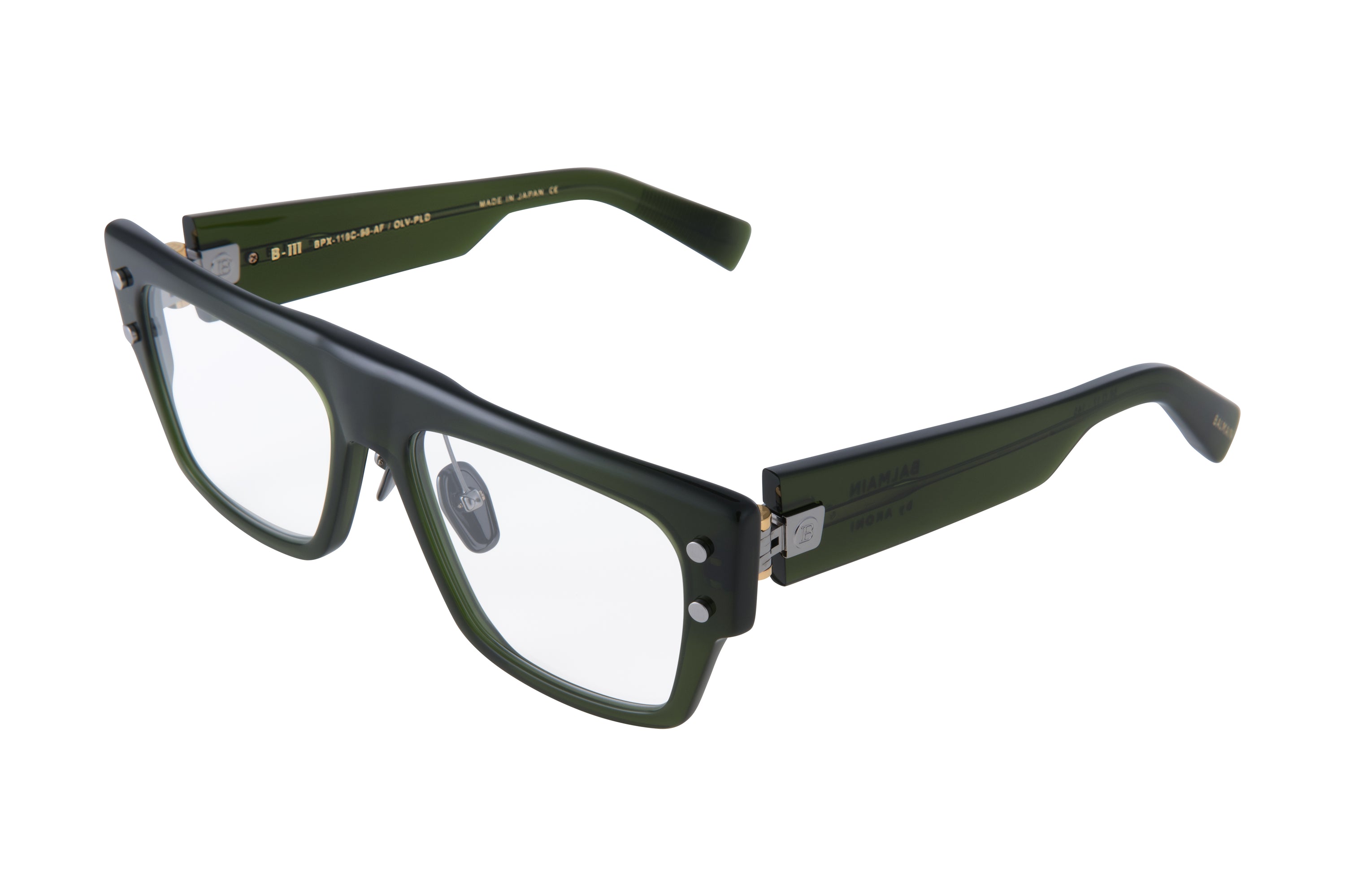 Unisex | B - III Optical (Asian Fit) | Dark Olive - Black Palladium | Clear