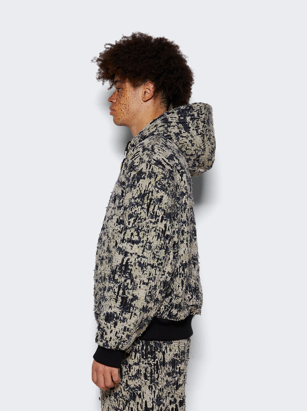 Men | Givenchy | Lined Denim Hoodie | Beige & Black