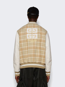 Givenchy | Classic Check Varsity Jacket White & Beige
