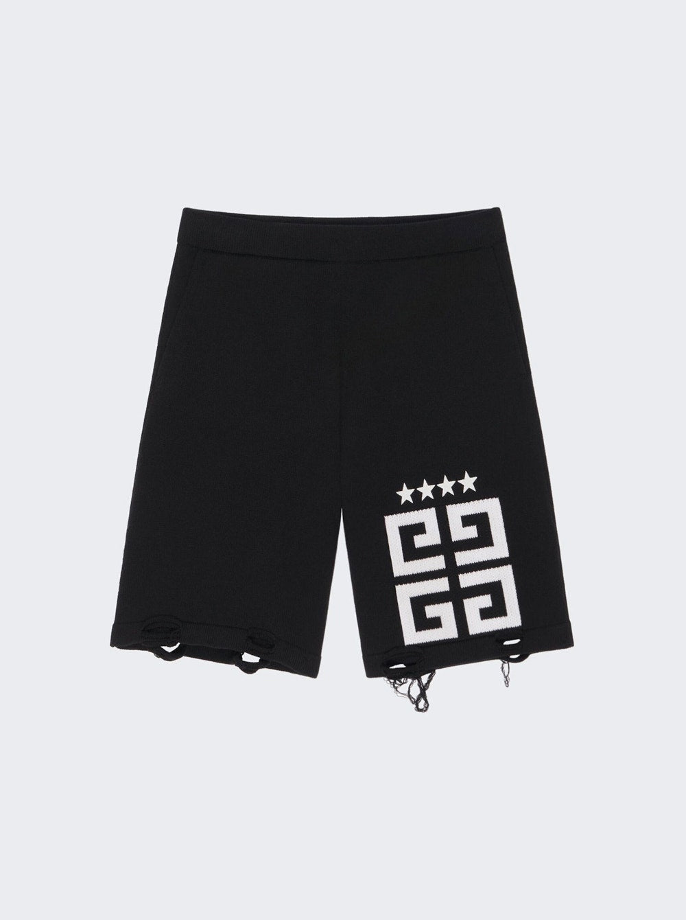 Men | Givenchy | 4g Stars Knit Bermuda Shorts | Black & White