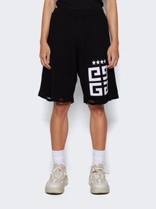 Men | Givenchy | 4g Stars Knit Bermuda Shorts | Black & White