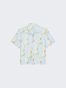 Men | Givenchy | Lemon Print Bowling Shirt | Blue & Yellow