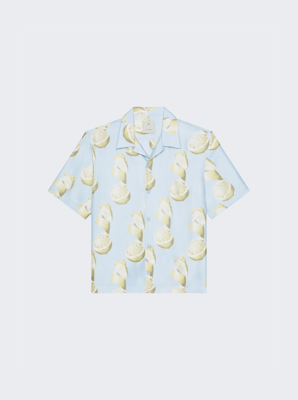 Men | Givenchy | Lemon Print Bowling Shirt | Blue & Yellow