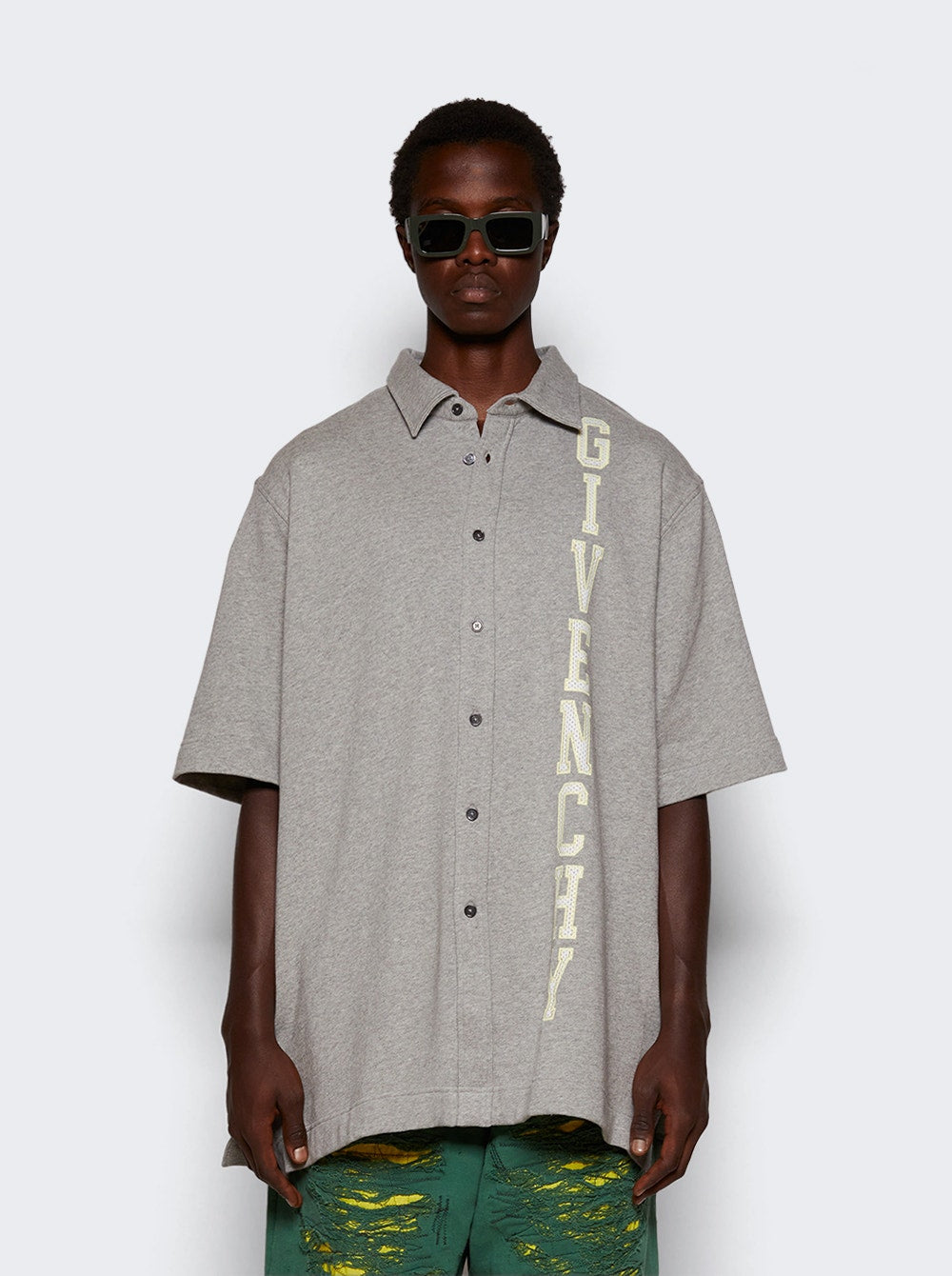 Men | Givenchy | Short Sleeve Shirt | Light Grey Mélange