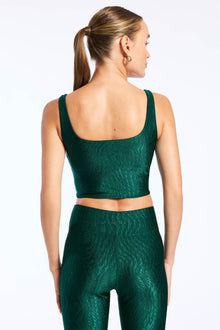 Bandier | Tempo Crop Jacquard Bra | Botanical Garden