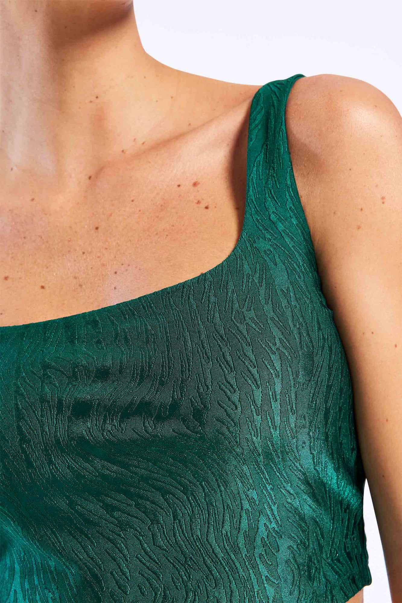 Bandier | Tempo Crop Jacquard Bra | Botanical Garden