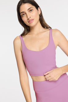 Bandier | V-Neck Tempo Crop Bra | Regal Orchid