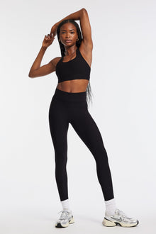 Bandier | Center Stage Rib Legging | Black