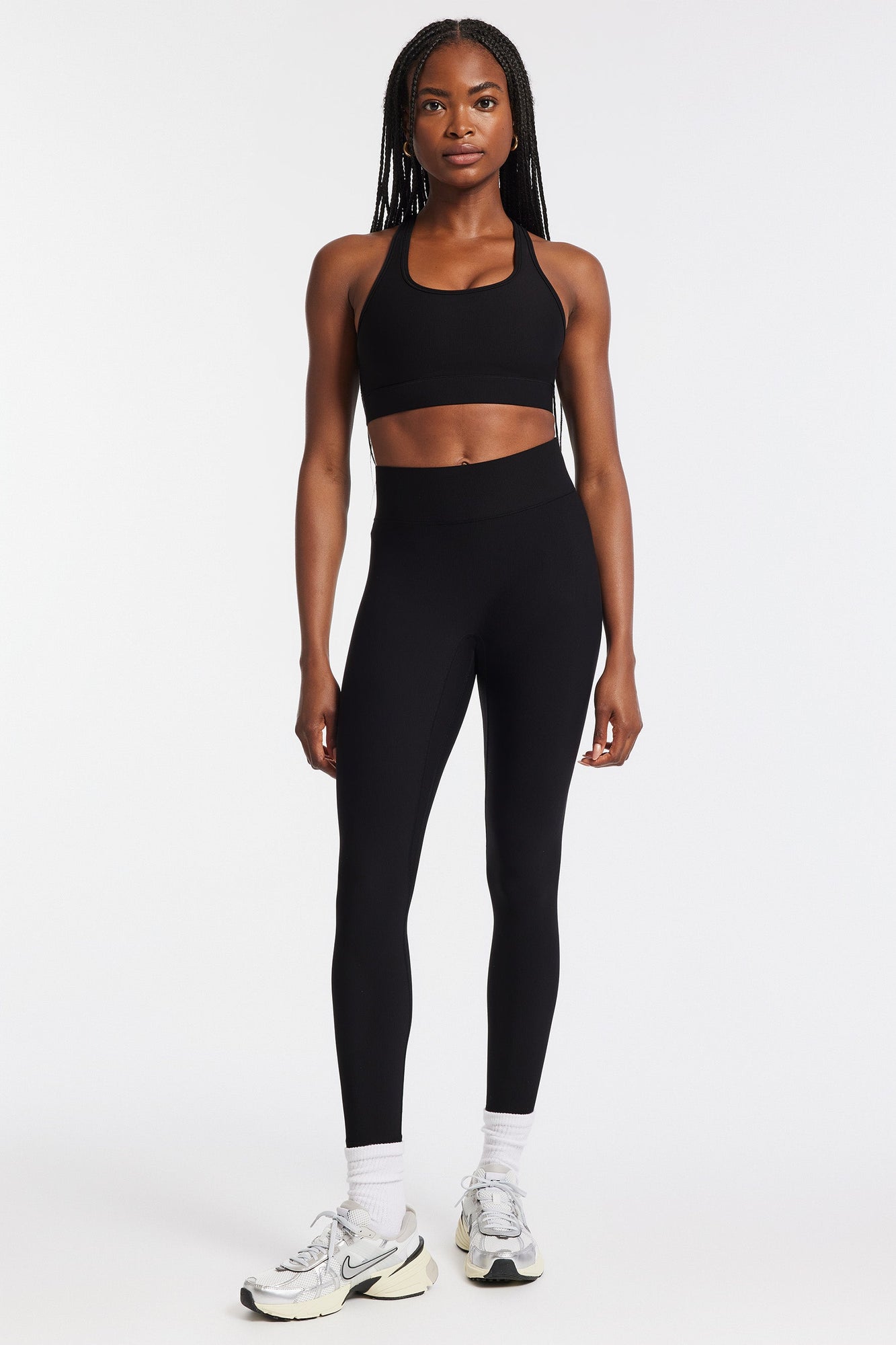 Bandier | Center Stage Rib Legging | Black