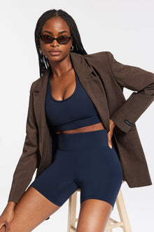 Bandier | Center Stage 6In Biker Short | Navy Blazer